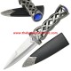 9" Thor's Hammer Celtic Sgian Dubh Scottish Dirk Athame Dagger With Blue Ruby
